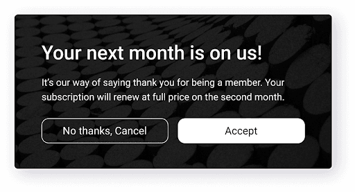 this month is on us popup